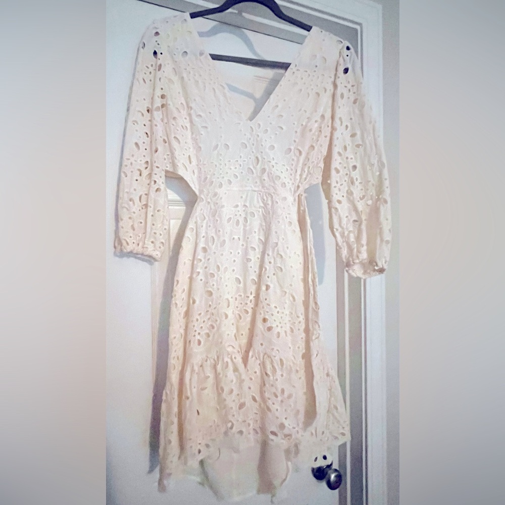 Cream Open-back Dress